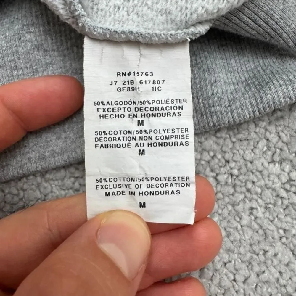 Champion Hoodie Pullover Sweatshirt Men Medium Gray Fleece Pocket Outdoor Active